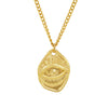 Vintage Style Devil's Eye Stainless Steel Plating 18k Gold Plated Necklace