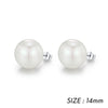 1 Pair Elegant Classic Style Round Plating Inlay Sterling Silver Artificial Pearls Rhodium Plated Ear Studs