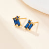 1 Pair Simple Style Geometric Rectangle Plating Inlay Sterling Silver Zircon 18k Gold Plated White Gold Plated Ear Studs