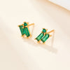 1 Pair Simple Style Geometric Rectangle Plating Inlay Sterling Silver Zircon 18k Gold Plated White Gold Plated Ear Studs