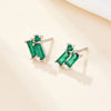 1 Pair Simple Style Geometric Rectangle Plating Inlay Sterling Silver Zircon 18k Gold Plated White Gold Plated Ear Studs