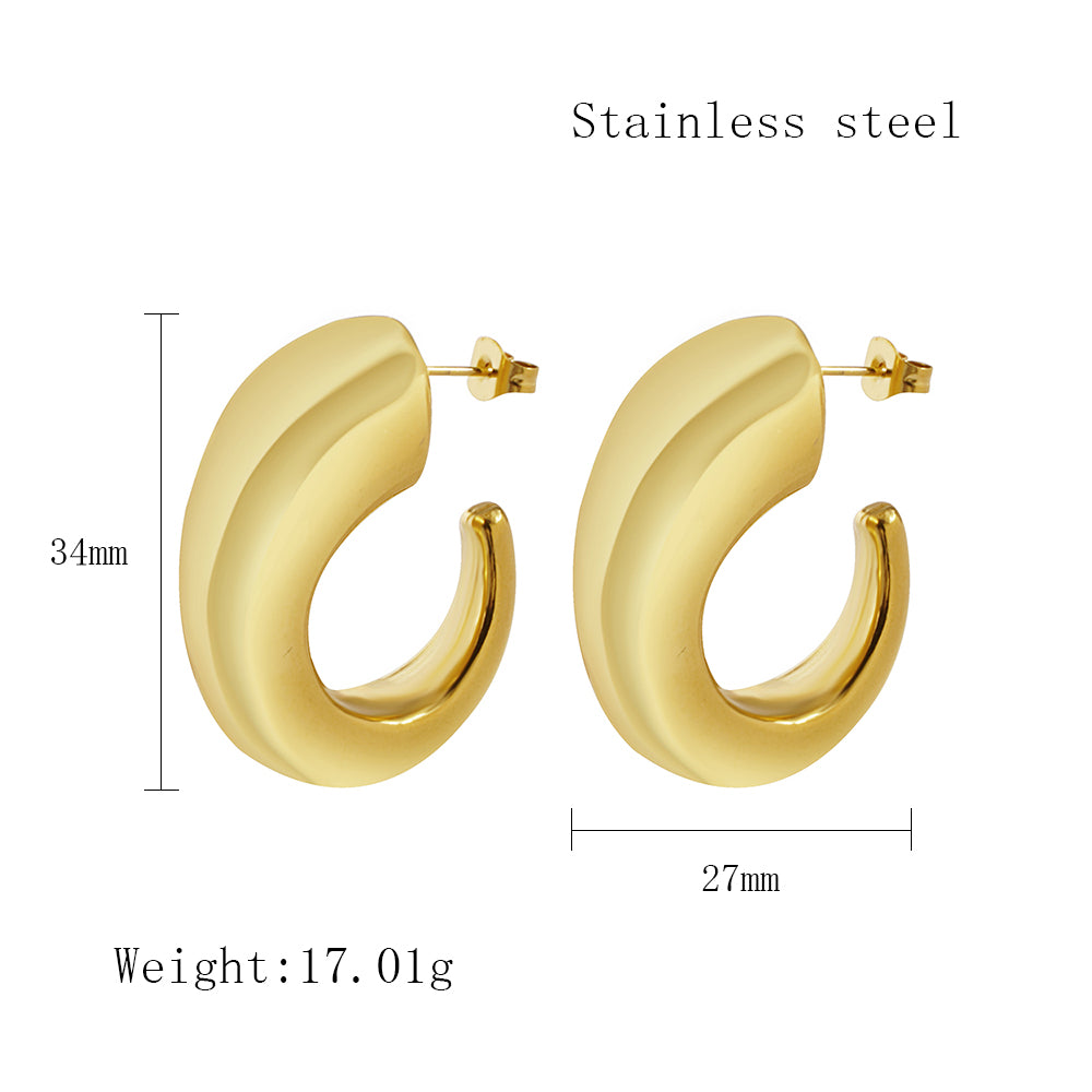 1 Pair Elegant Vintage Style Geometric Plating Inlay Stainless Steel Artificial Pearls Zircon 18k Gold Plated Ear Studs