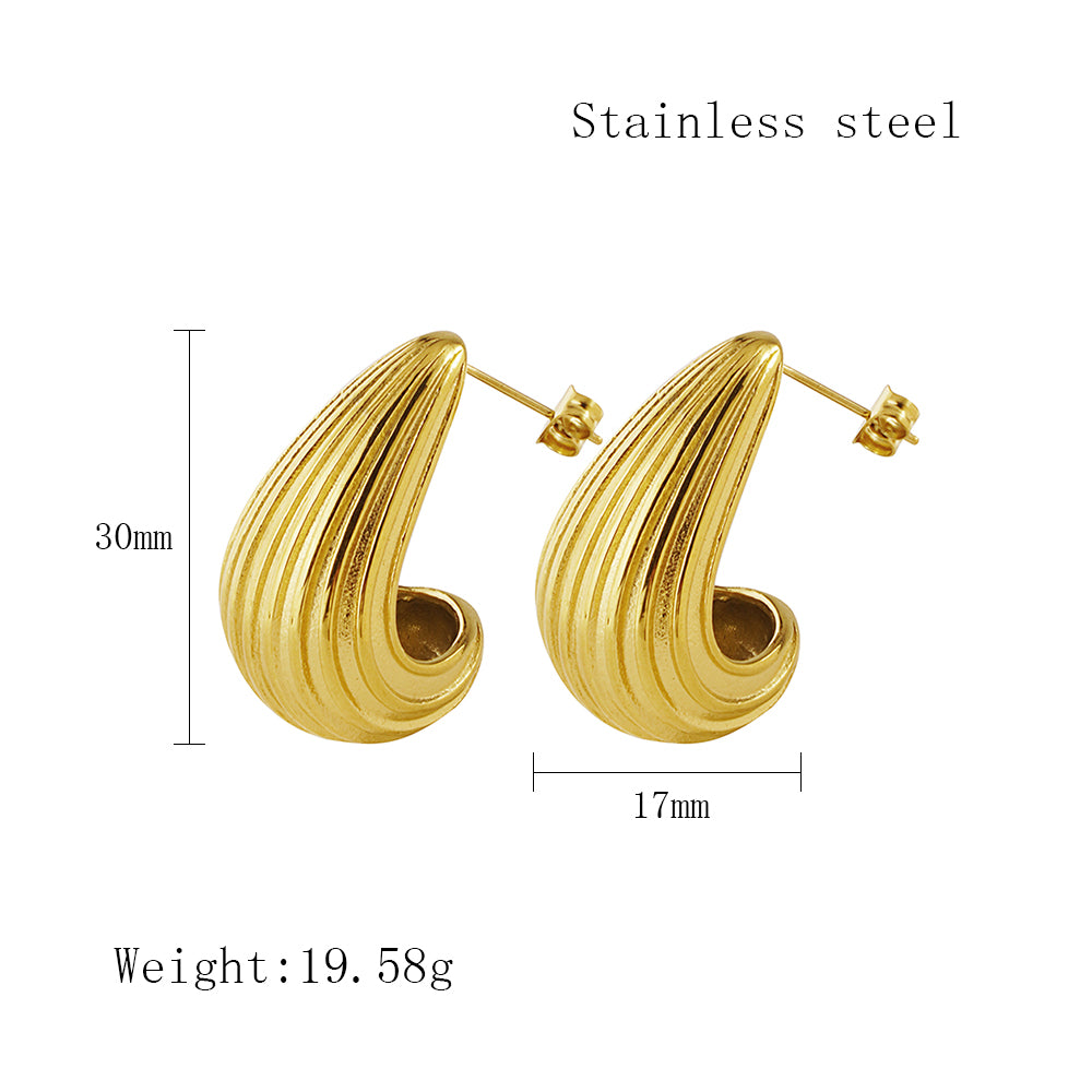 1 Pair Elegant Vintage Style Geometric Plating Inlay Stainless Steel Artificial Pearls Zircon 18k Gold Plated Ear Studs