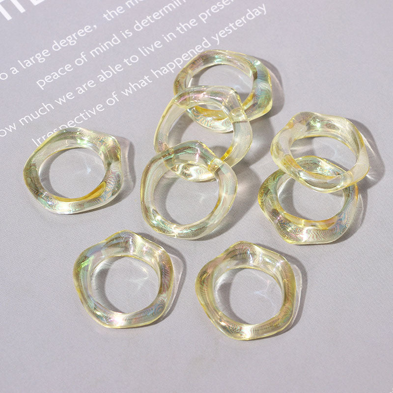 Simple Style Solid Color Resin Women's Rings