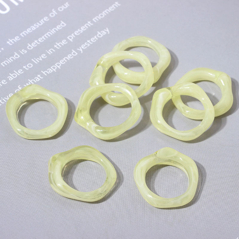 Simple Style Solid Color Resin Women's Rings