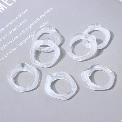 Simple Style Solid Color Resin Women's Rings