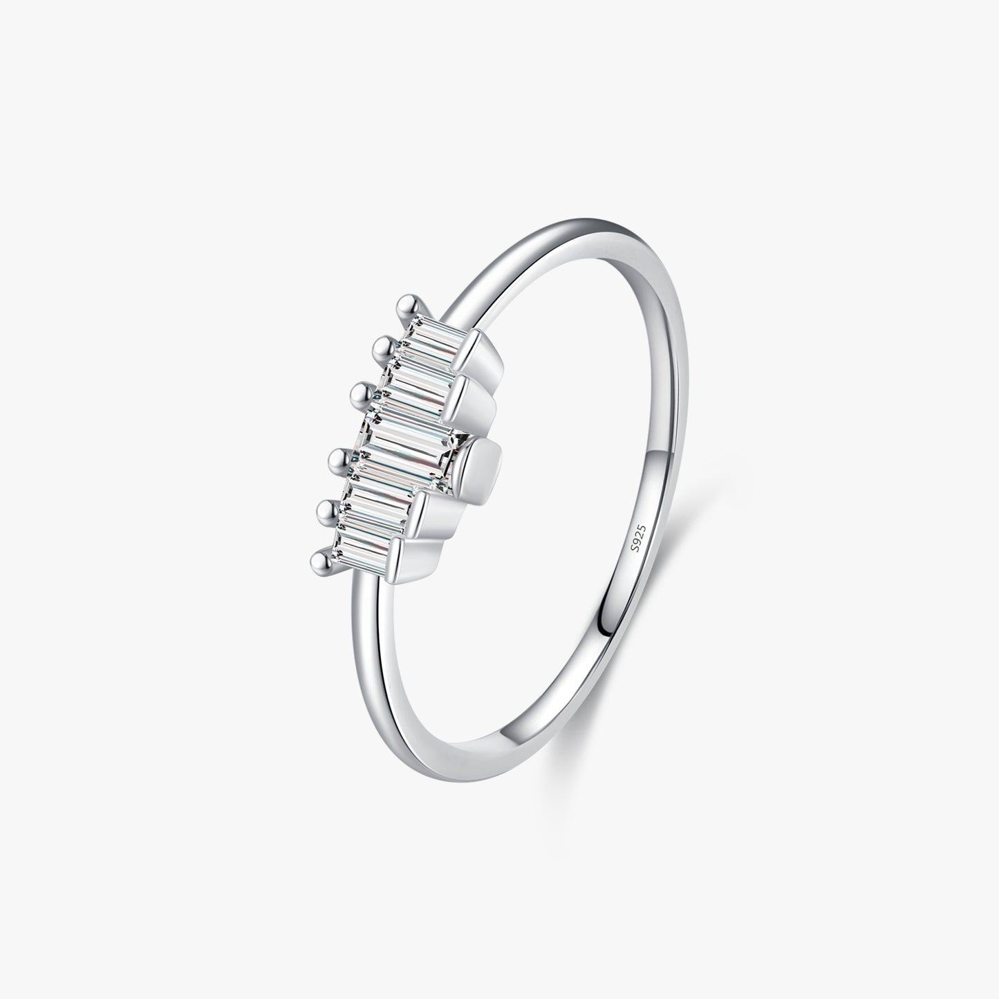 Ig Style Sweet Crown Rectangle Sterling Silver Plating Inlay Zircon Rhodium Plated Rings