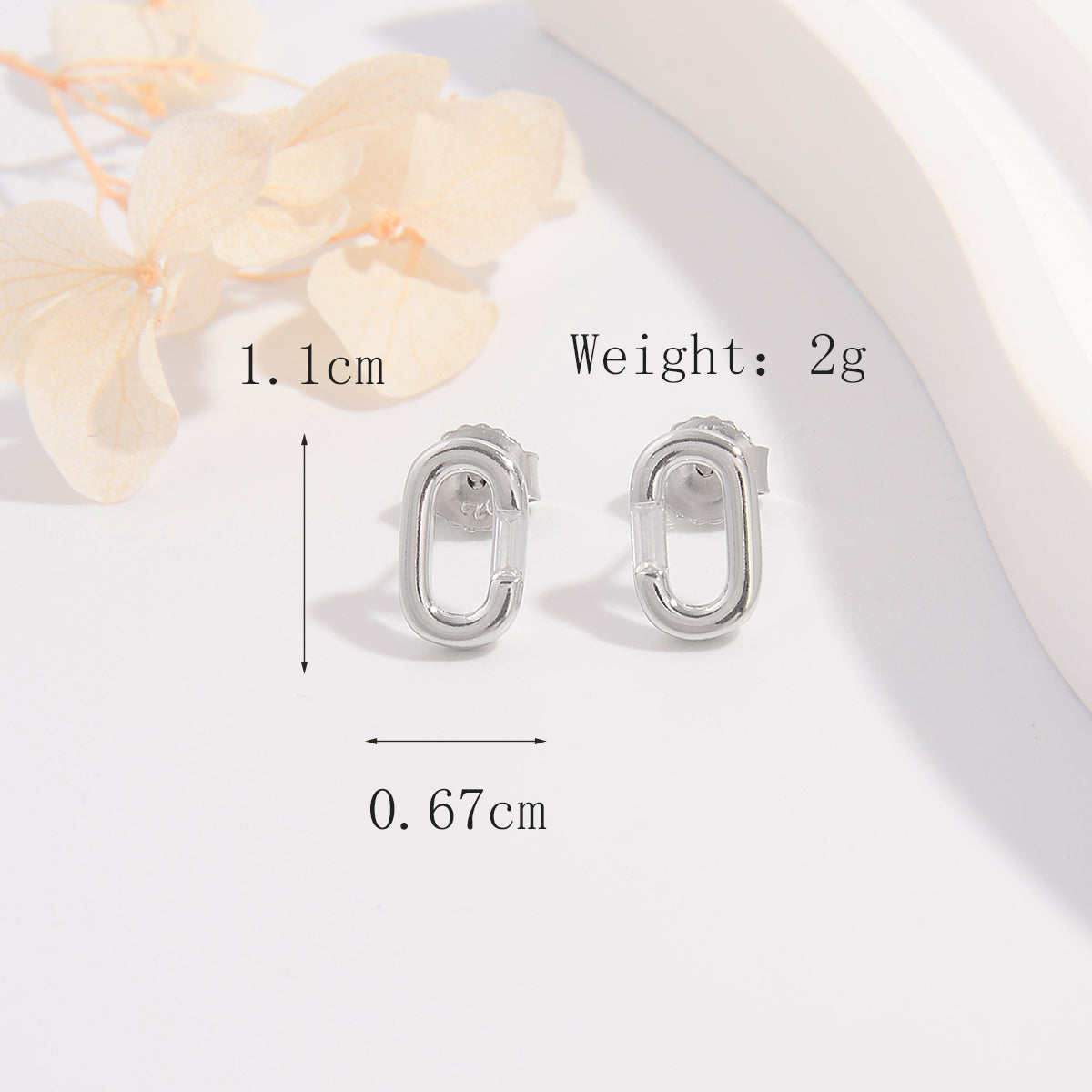 1 Piece Elegant Cute Simple Style Geometric Plating Inlay Sterling Silver Zircon Ear Studs