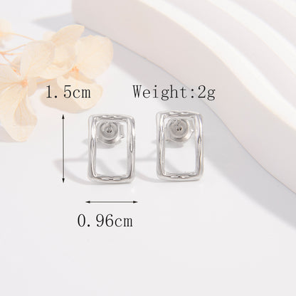 1 Piece Elegant Cute Simple Style Geometric Plating Inlay Sterling Silver Zircon Ear Studs