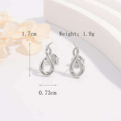 1 Piece Elegant Cute Simple Style Geometric Plating Inlay Sterling Silver Zircon Ear Studs