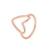 Sweet Solid Color Heart Shape Copper Plating Hollow Out 18k Gold Plated Rose Gold Plated Silver Plated Rings