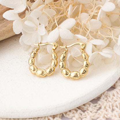 1 Pair Ig Style Semicircle Plating Stainless Steel Earrings