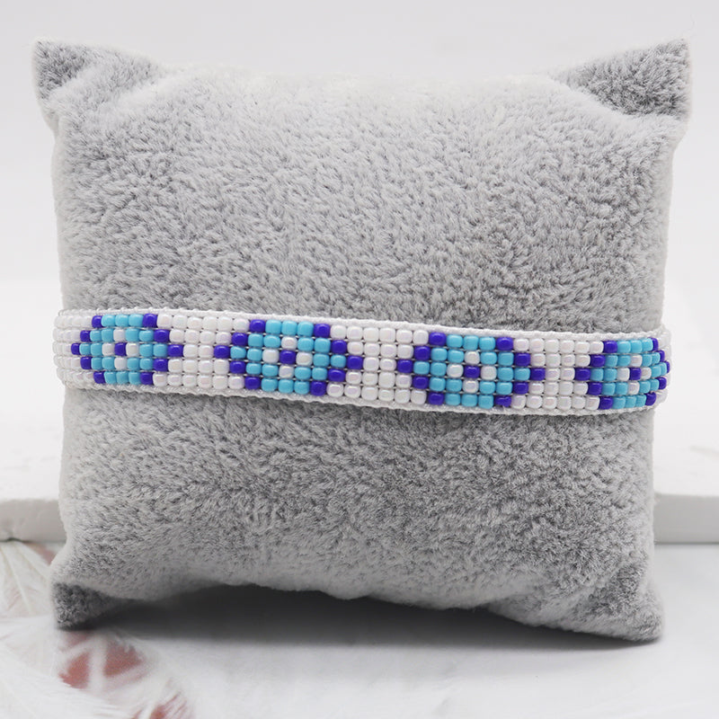 Hip-Hop Vintage Style Bohemian Geometric Devil's Eye Glass Beaded Knitting Women's Bracelets