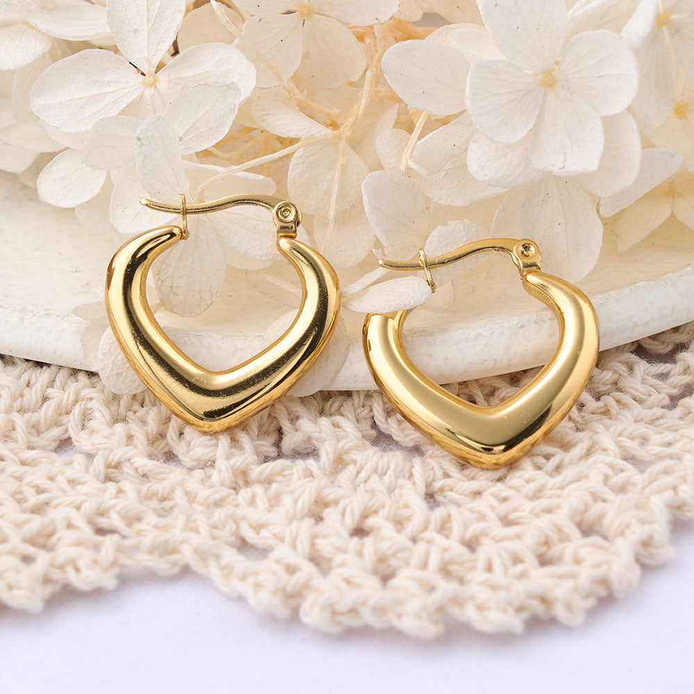 1 Pair IG Style U Shape Plating Stainless Steel Hoop Earrings