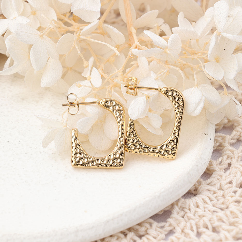 1 Pair IG Style U Shape Plating Stainless Steel Hoop Earrings Ear Studs