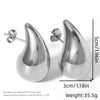 1 Pair Simple Style Water Droplets Plating Stainless Steel 18k Gold Plated Ear Studs