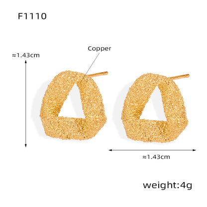 1 Pair Casual Simple Style Triangle Round Square Plating Copper 18k Gold Plated Ear Studs