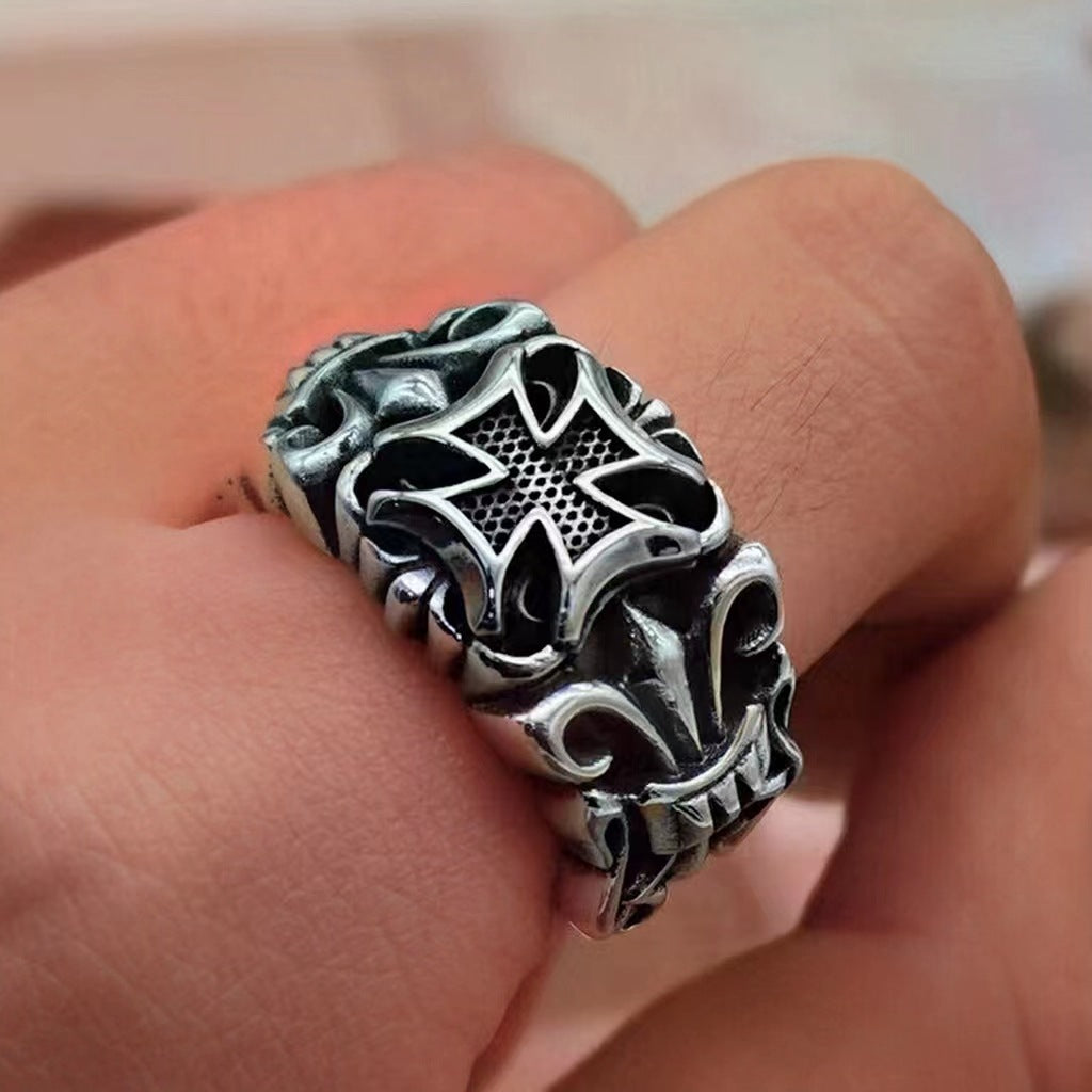 Wholesale Jewelry Retro Cross Alloy Plating Adjustable Ring