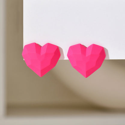 1 Pair Ig Style Heart Shape Plating Arylic Ear Studs