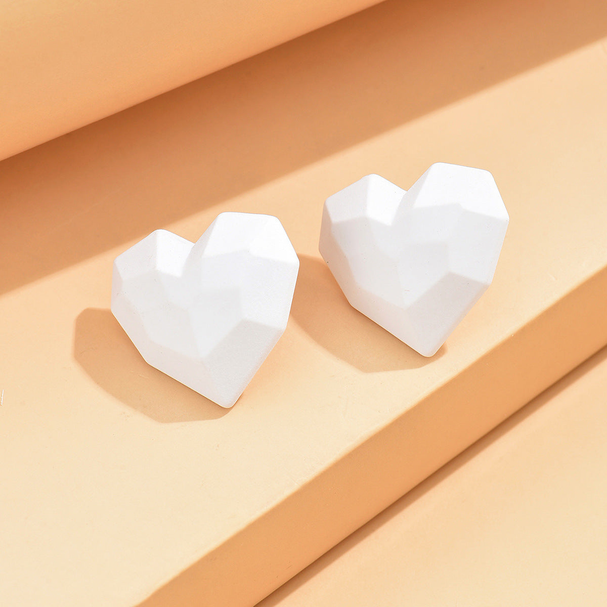 1 Pair Ig Style Heart Shape Plating Arylic Ear Studs