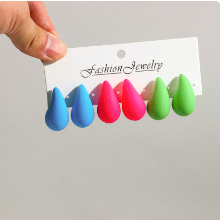 Wholesale Jewelry Ig Style Simple Style Water Droplets Arylic Spray Paint Ear Studs