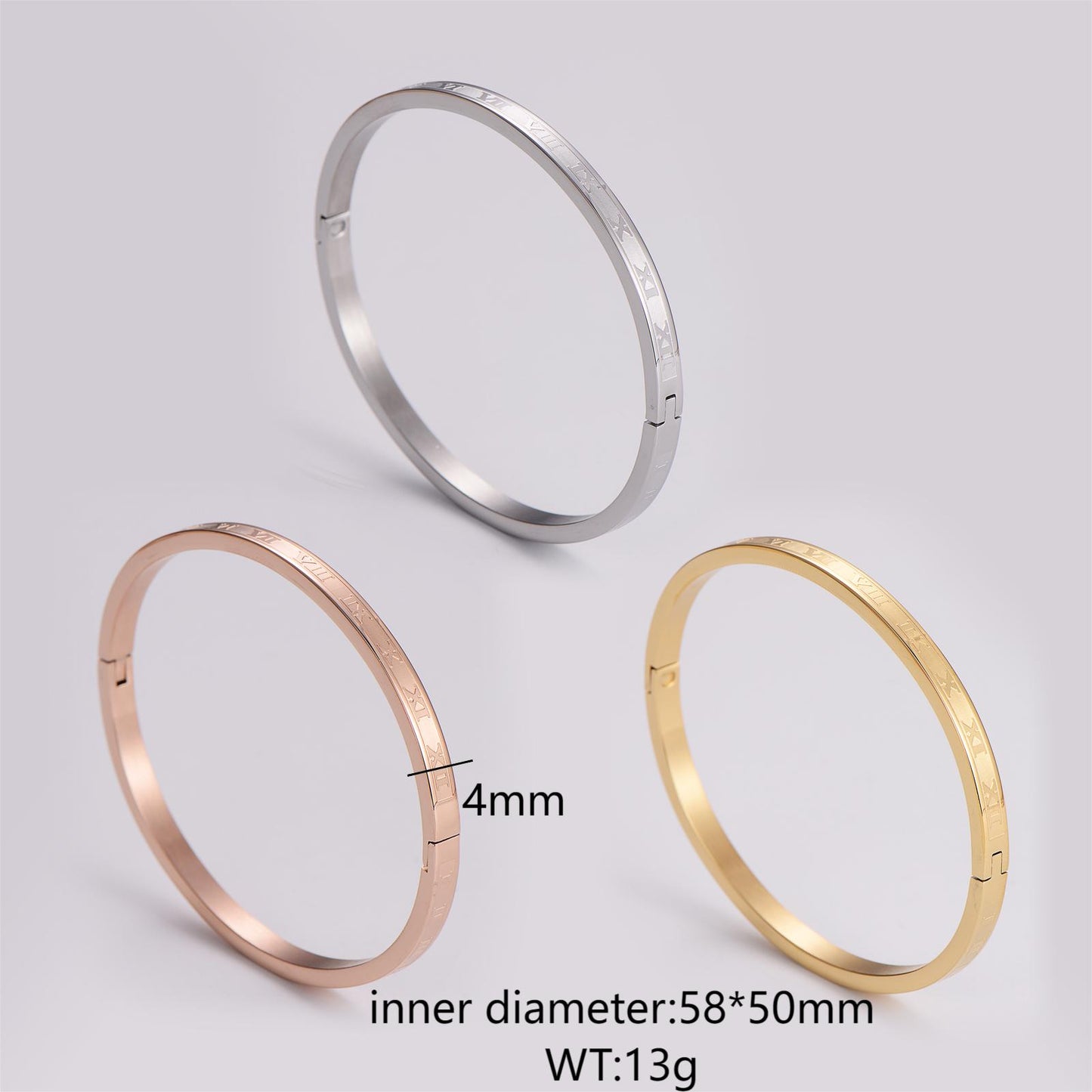 Casual Simple Style Circle Stainless Steel Plating Bangle