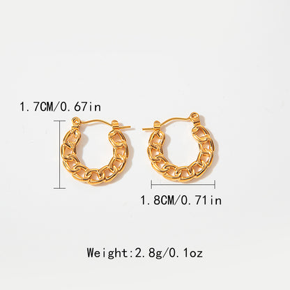 1 Pair Simple Style U Shape Chain Plating Stainless Steel Gold Plated Ear Studs