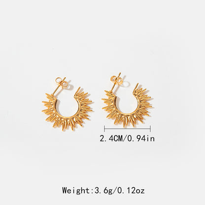 1 Pair Simple Style U Shape Chain Plating Stainless Steel Gold Plated Ear Studs