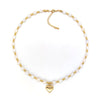 Sweet Geometric Freshwater Pearl Copper Plating 18k Gold Plated Necklace