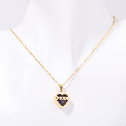 Copper Simple Style Commute Letter Heart Shape Plating Inlay Zircon Pendant Necklace