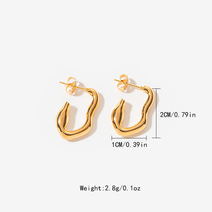 1 Pair Simple Style Roman Style Commute Irregular Plating Stainless Steel Ear Studs