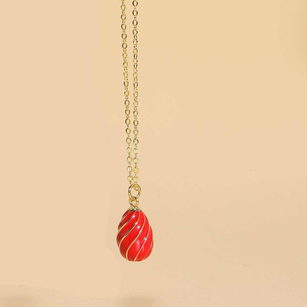 Copper Vintage Style Simple Style Water Droplets Enamel Plating Pendant Necklace