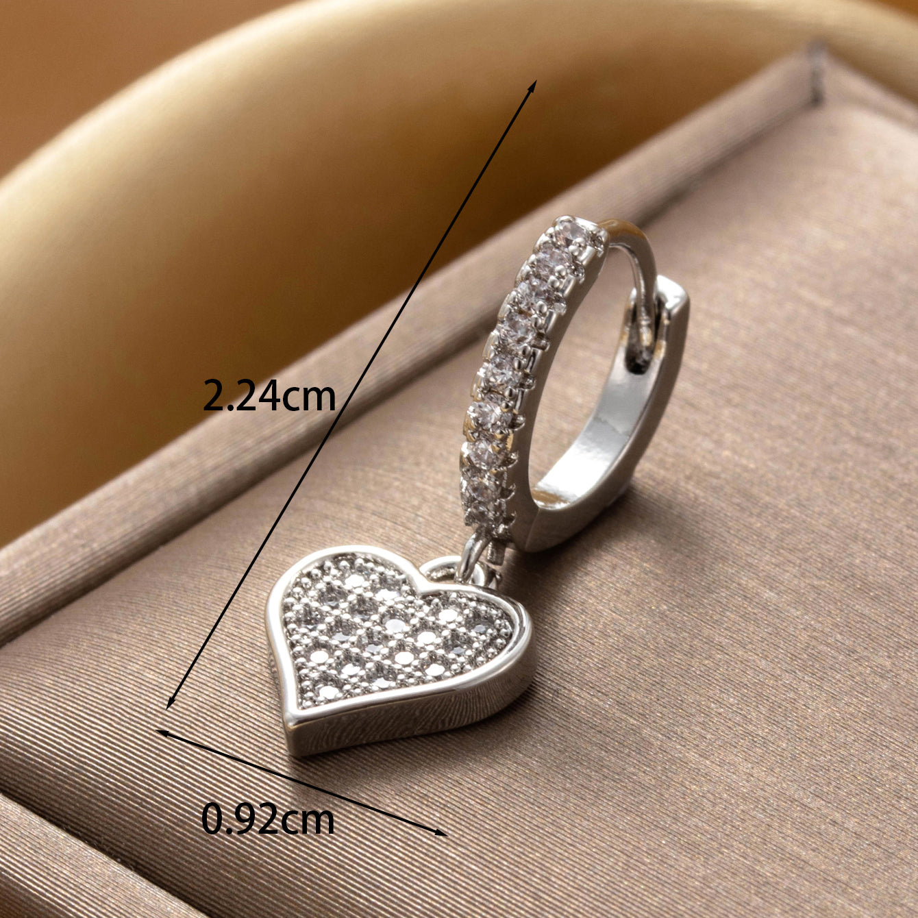 1 Piece Ig Style French Style Simple Style Heart Shape Flower Inlay Copper Zircon Drop Earrings Earrings Ear Studs