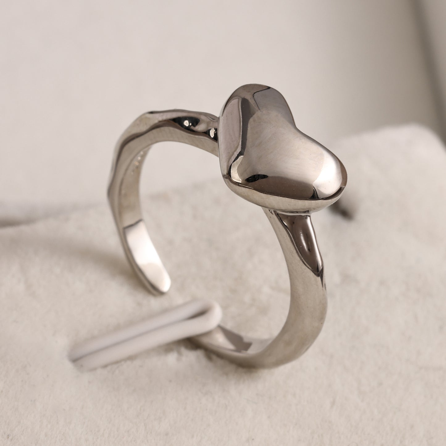 Wholesale Sweet Heart Shape Copper Plating 18k Gold Plated Open Rings