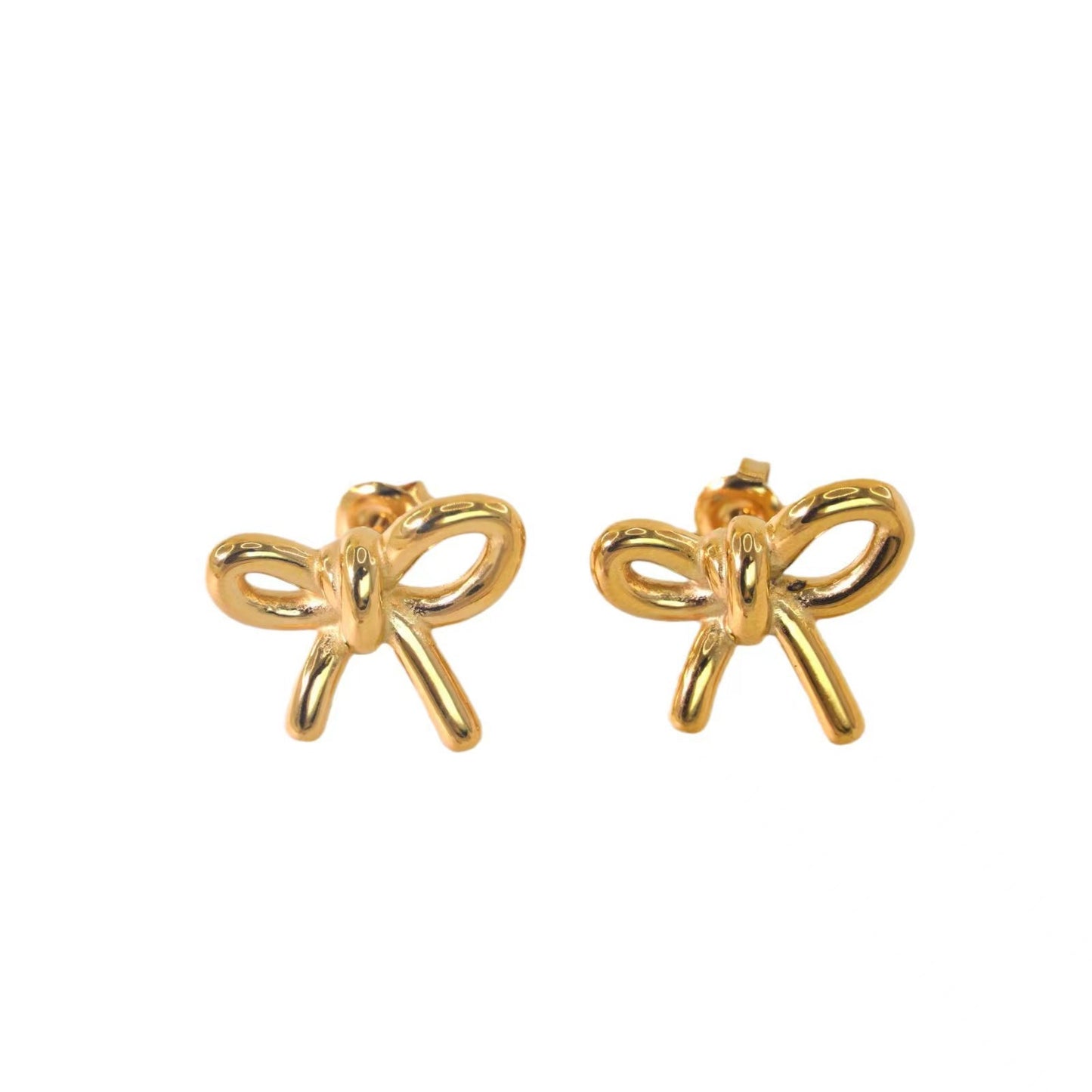 1 Pair Simple Style Bow Knot Plating Alloy Ear Studs