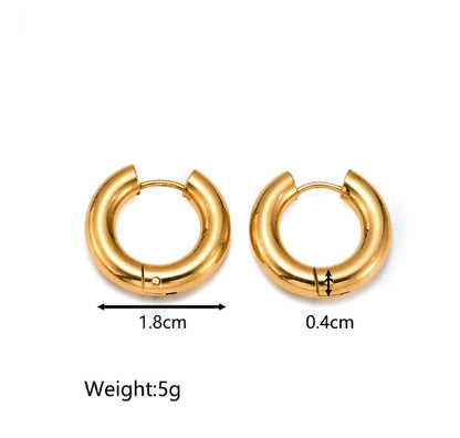 1 Pair Simple Style Geometric Plating Titanium Steel 18k Gold Plated Earrings Ear Studs