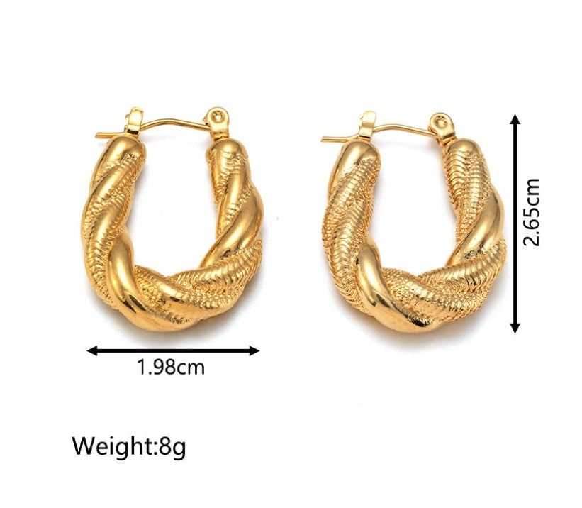 1 Pair Simple Style Geometric Plating Titanium Steel 18k Gold Plated Earrings Ear Studs