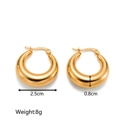 1 Pair Simple Style Geometric Plating Titanium Steel 18k Gold Plated Earrings Ear Studs