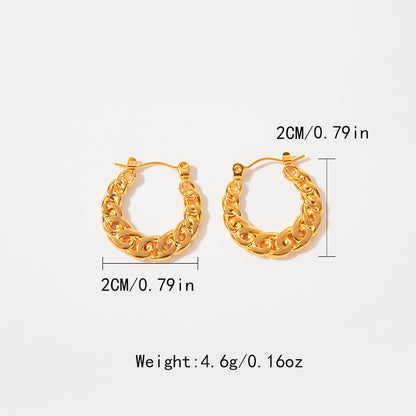 1 Pair Simple Style U Shape Chain Plating Stainless Steel Gold Plated Ear Studs