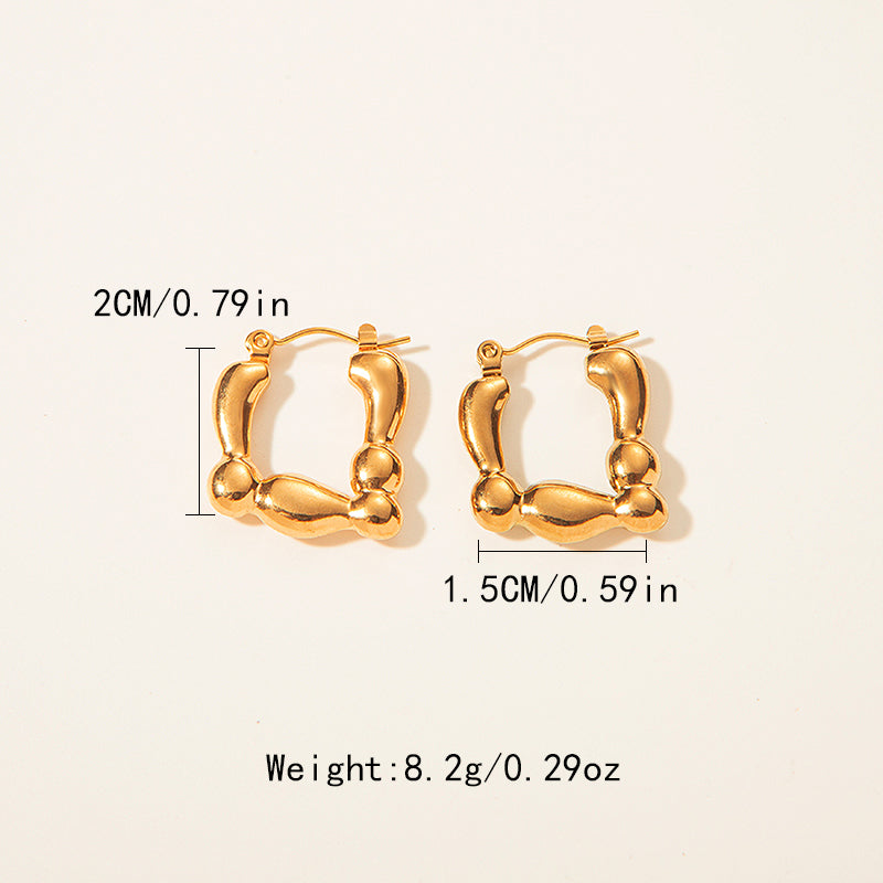 1 Pair Simple Style C Shape Heart Shape Plating Stainless Steel Hoop Earrings