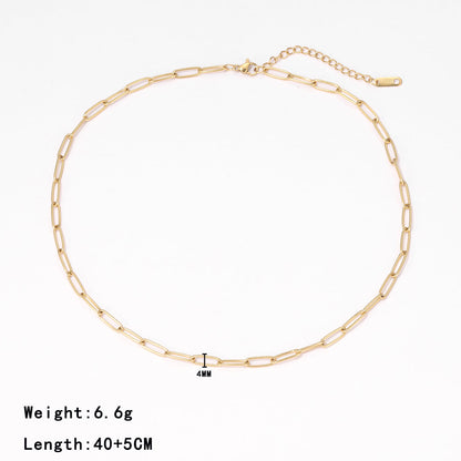 Stainless Steel Casual Hip-hop Simple Style Solid Color Plating Necklace