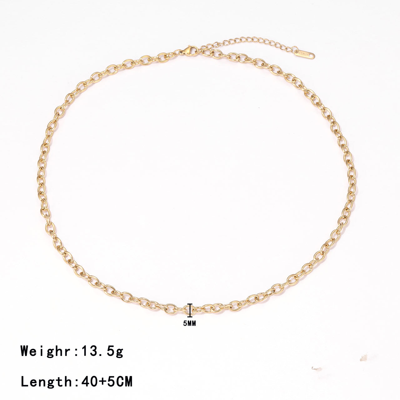 Stainless Steel Casual Hip-hop Simple Style Solid Color Plating Necklace