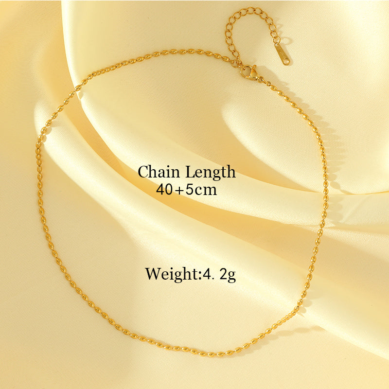 Simple Style Solid Color Stainless Steel Plating 18k Gold Plated Necklace