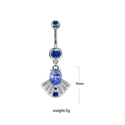 1 Piece Belly Rings Elegant Heart Shape Butterfly Stainless Steel Plating Inlay Rhinestones Opal Belly Ring