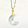 Vintage Style Moon Stainless Steel Artificial Gemstones Plating Gold Plated Pendant Necklace