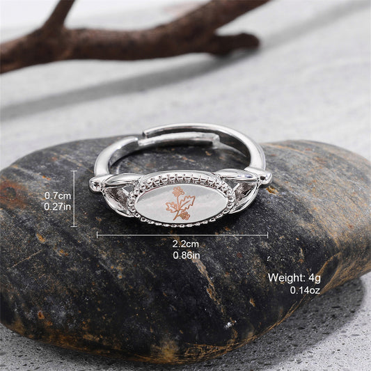 Wholesale Elegant Flower Copper Plating Silver Plated Open Rings