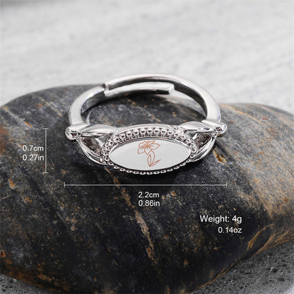 Wholesale Elegant Flower Copper Plating Silver Plated Open Rings