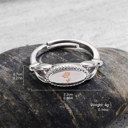 Wholesale Elegant Flower Copper Plating Silver Plated Open Rings