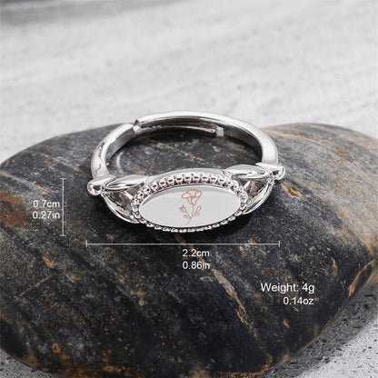 Wholesale Elegant Flower Copper Plating Silver Plated Open Rings