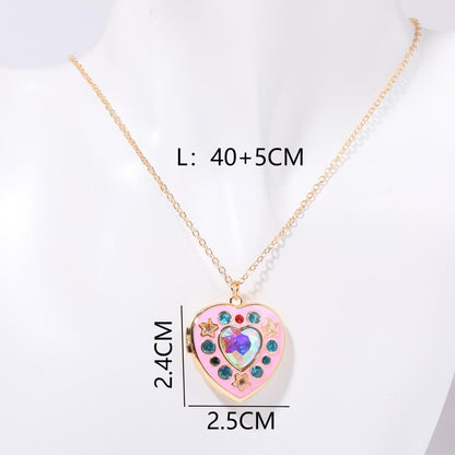 Ig Style Sweet Heart Shape Copper Plating 18k Gold Plated Pendant Necklace